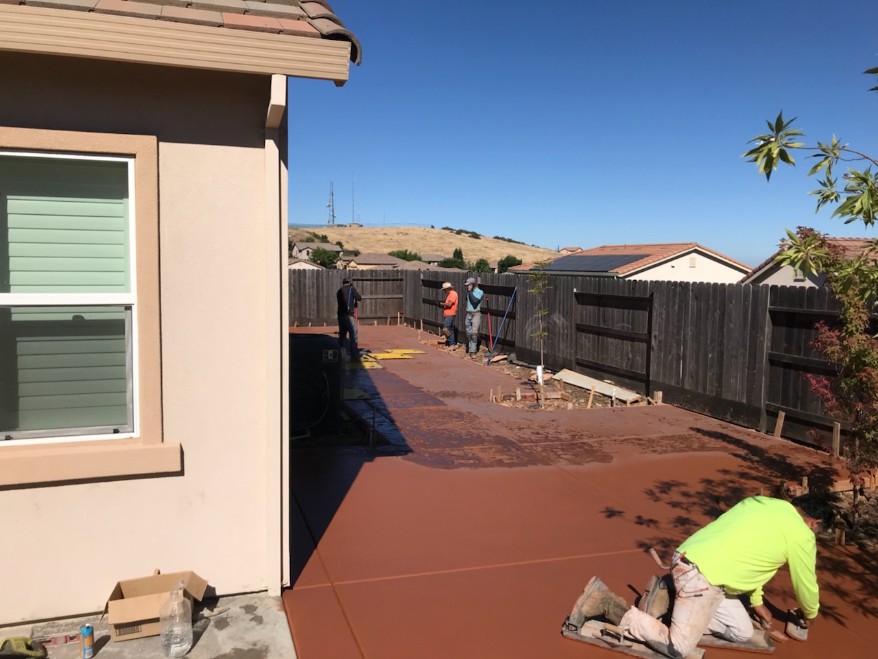 A picture of colored concrete works in Fullerton.