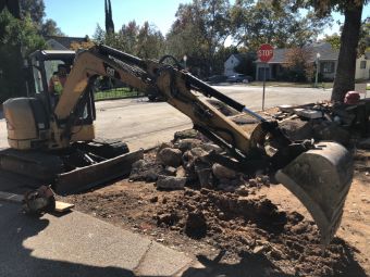 this image shows concrete driveway excavation