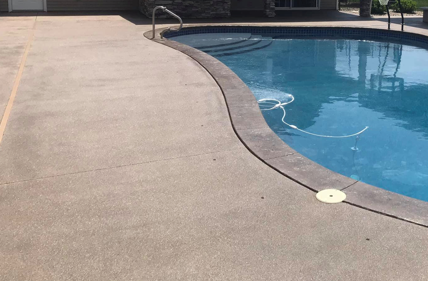 this image shows pool deck in Fullerton, California